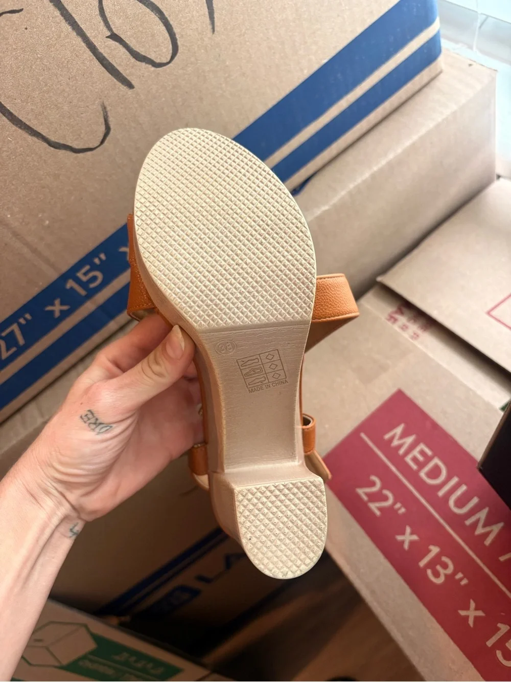 Women’s Brown Platform Slingback Heeled Sandals